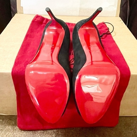 Christian Louboutin Very Prive platform pumps 120mm, Veau Velour suede glitter. - Picture 9 of 10